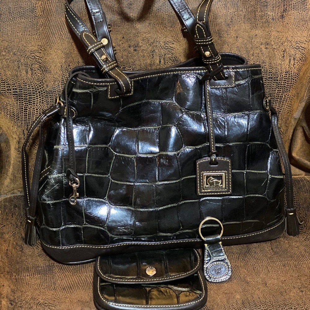 Dooney & Burke purse, small bag & keychain.
